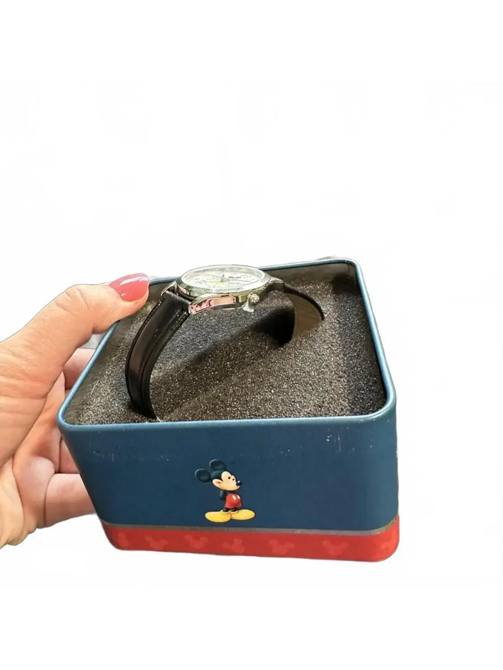 75 Years With Mickey Commemorative Watch with Black Leather Strap
